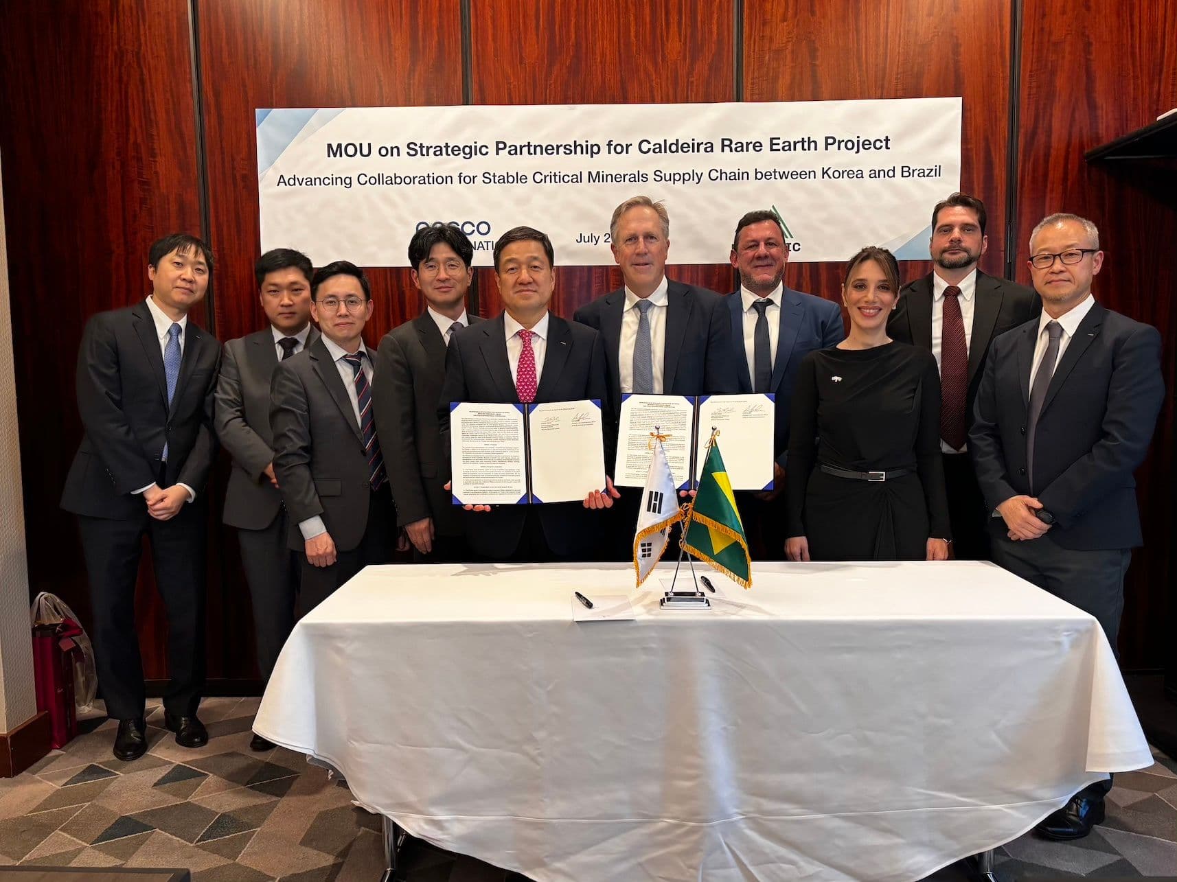 Meteoric e POSCO firmam parceria para fornecimento de terras raras do Brasil à Coreia do Sul